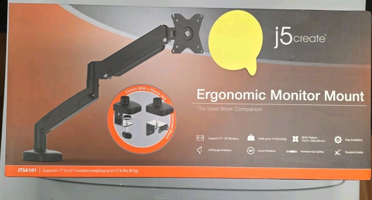 j5create Ergonomic Monitor Mount JTSA101 