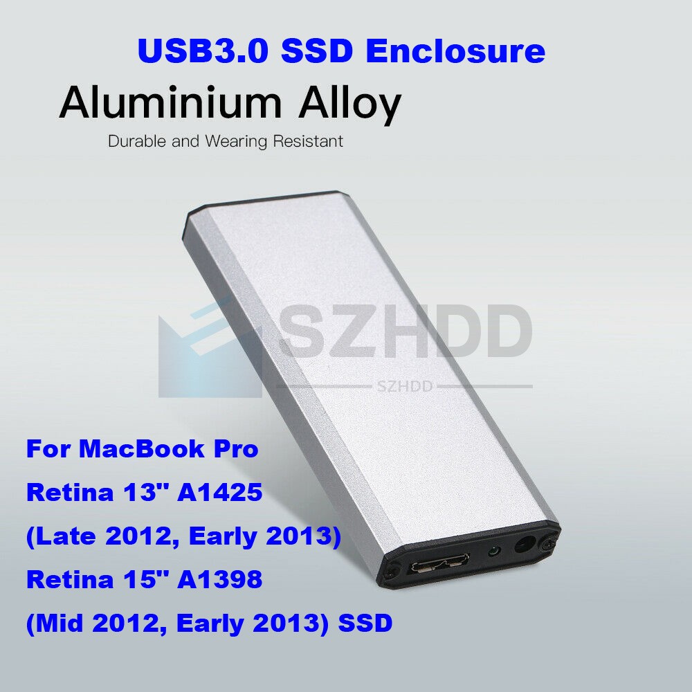 USB External Portable SSD CASE FOR MacBook Pro A1425 A1398 Mid 2012 Early 2013