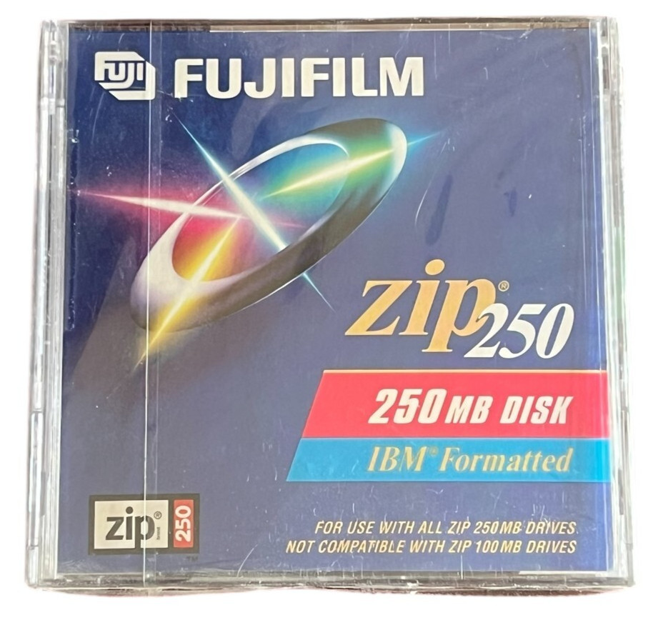 Fujifilm Zip 250 Disk IBM Formatted Use With Zip 250MB Drives Blank Media PC
