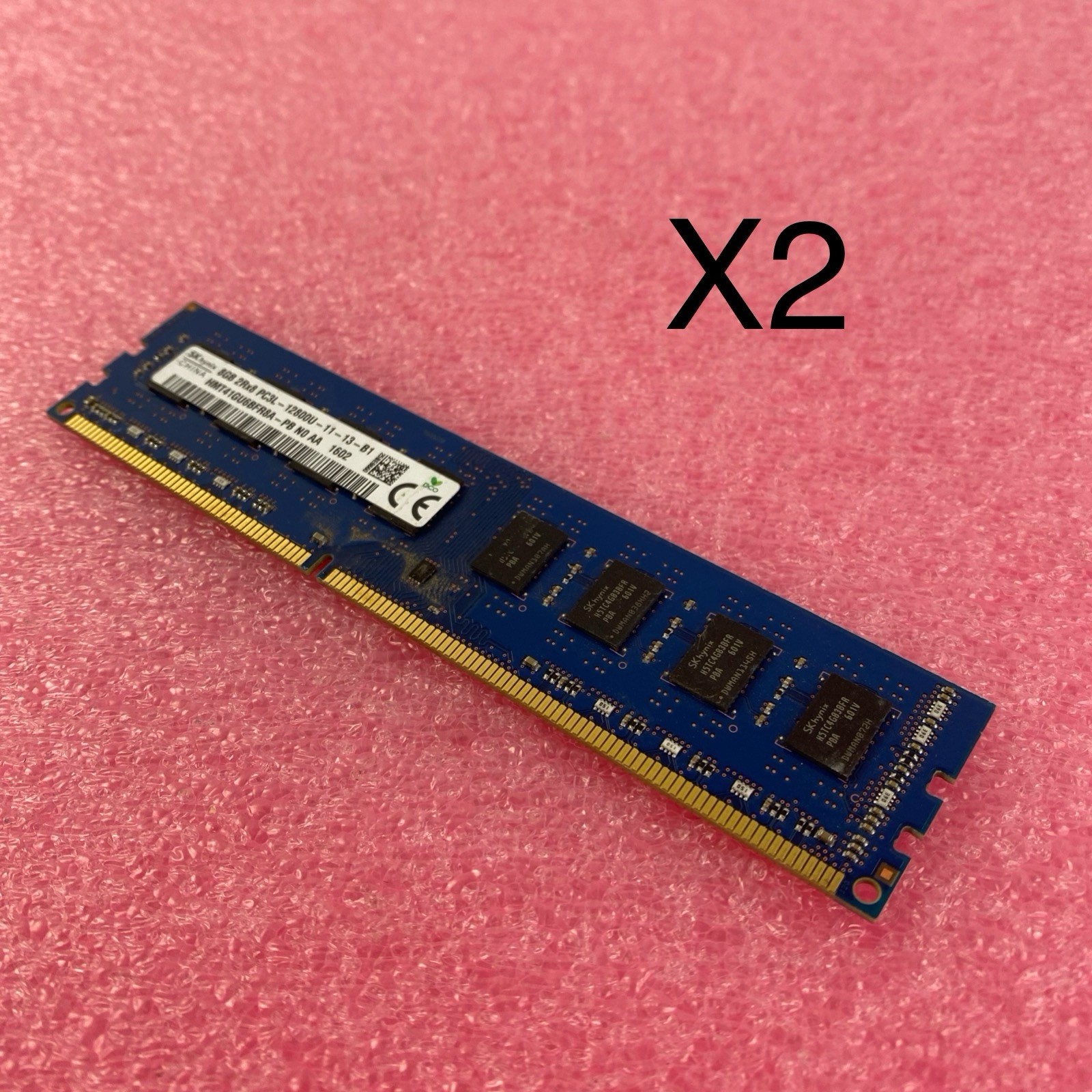 SK Hynix 8GB DDR3 PC3L-12800U Desktop Memory Ram HMT41GU6BFR8A-PB - Lot of 2