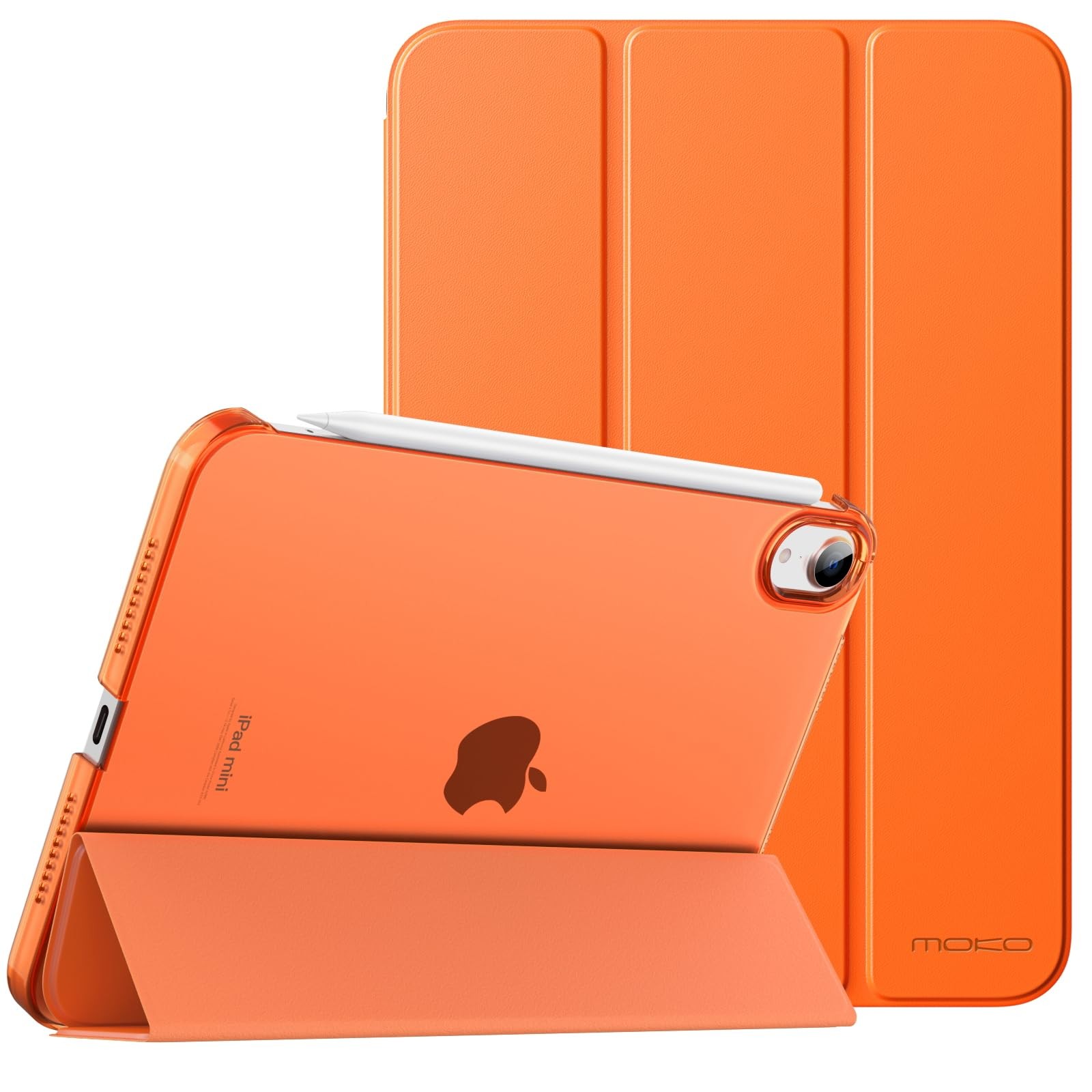 MoKo Smart Case for iPad mini 7 A17 Pro/iPad 6 8.3 Inch, Orange