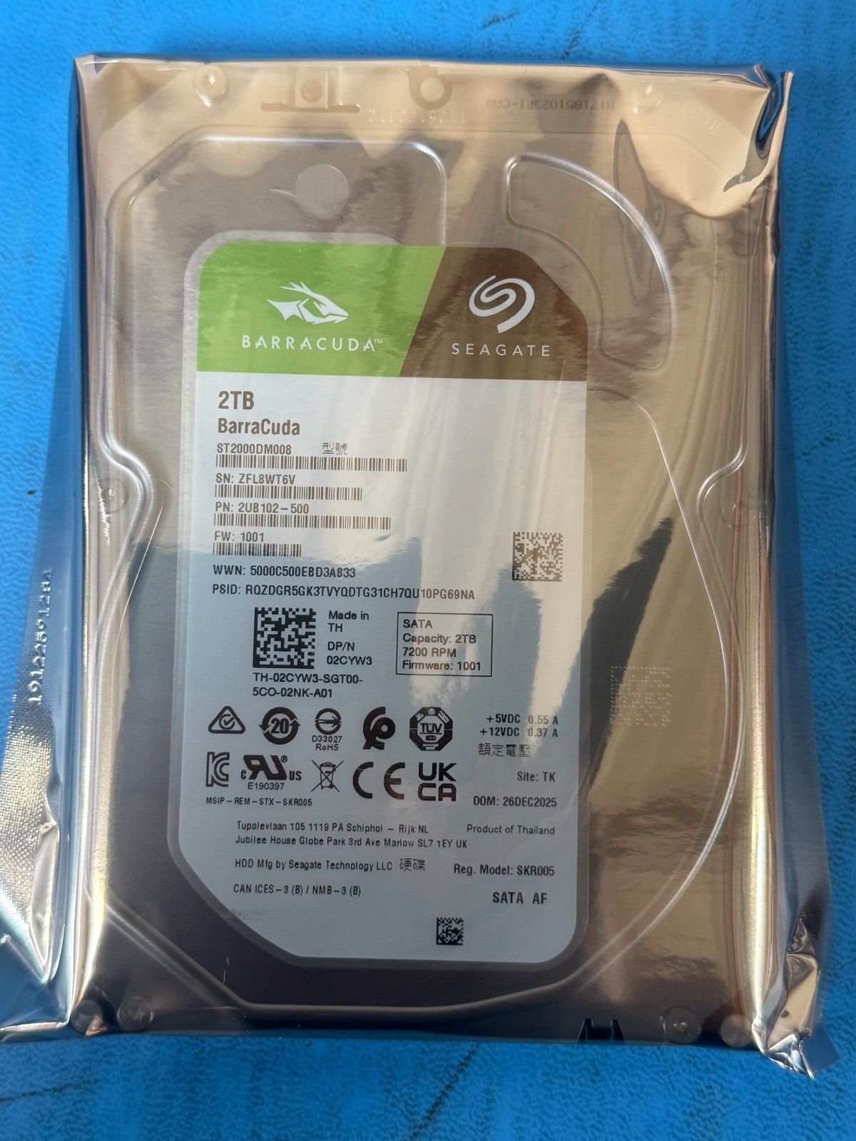 Seagate Barracuda  Hard Drives 2TB ST2000DM008 3.5" SATA Cache 256MB 7200RPM