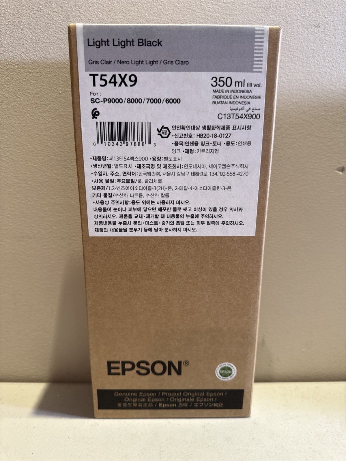 Epson T54X9 Light Light Black Ink Cartridge C13T54X900 350ml Genuine Exp 4/11/27