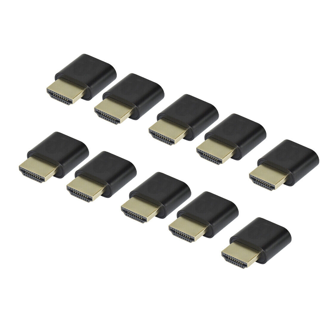 1XT-XINTE 10Pcs Virtual Display Adapter HDMI-compatible 1.4 DDC EDID Dummy Plug