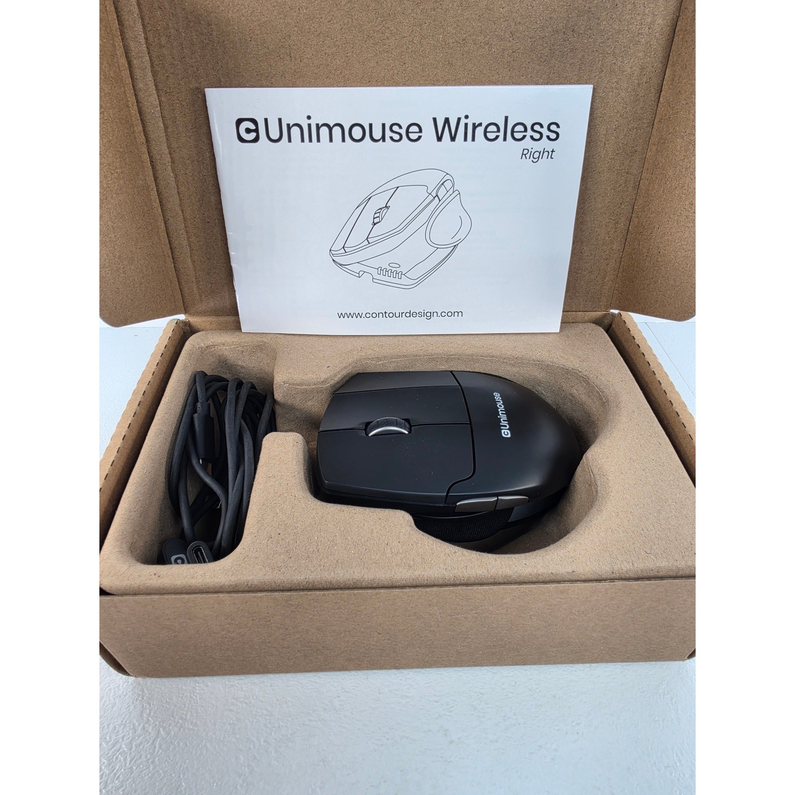 Contour Design Unimouse Wireless Right Handed Ergonomic Mouse CDUMBK11001 Black