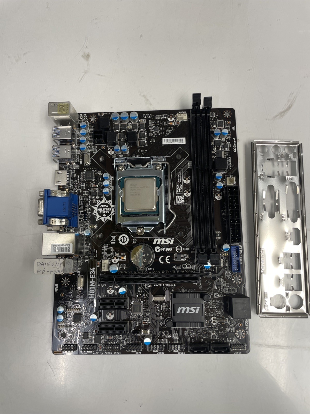 MSI H81M-E34 Mini-ATX LGA 1150 DDR3 HDMI VGA DVI Motherboard + cpu