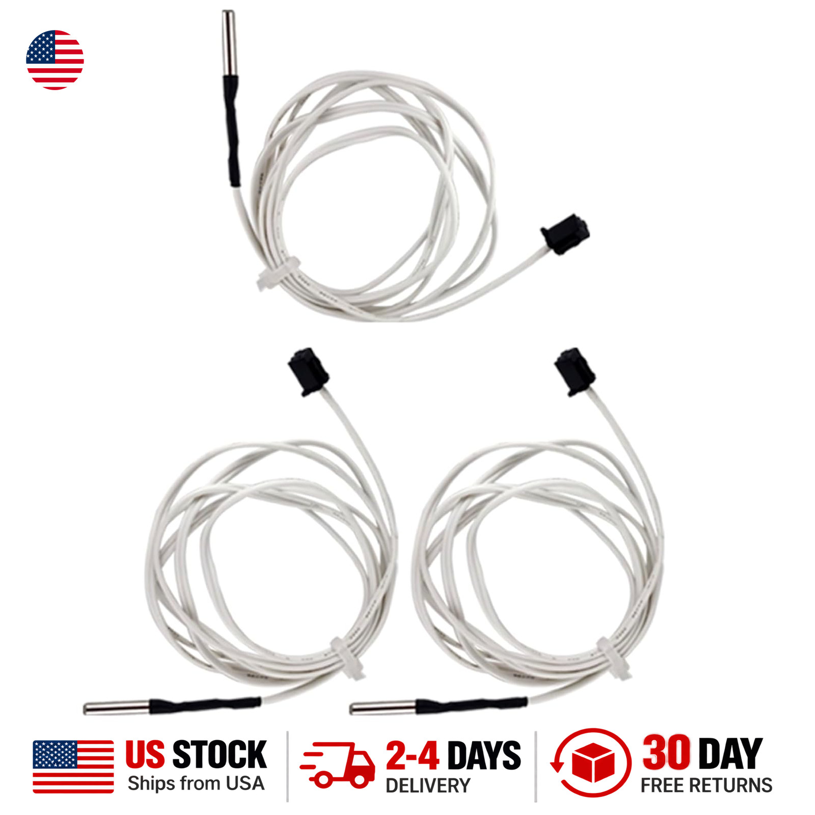 3Pcs 3D Printer Thermistor HT-NTC100K XH2.54 2Pin Compatible with Ender 3 V2