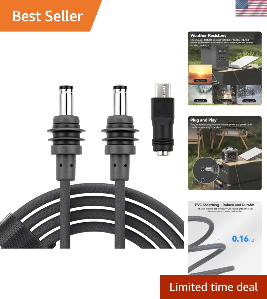 2.5M Plug and Play Waterproof Power Cable for Starlink Mini - Durable Design