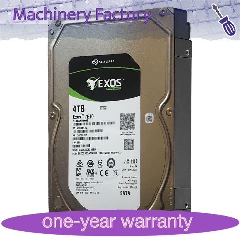 1PCS FOR Seagate Exos 7E10 ST4000NM000B 4TB SATA 3.5" 7200RPM 256MB 6Gb Hard Dr