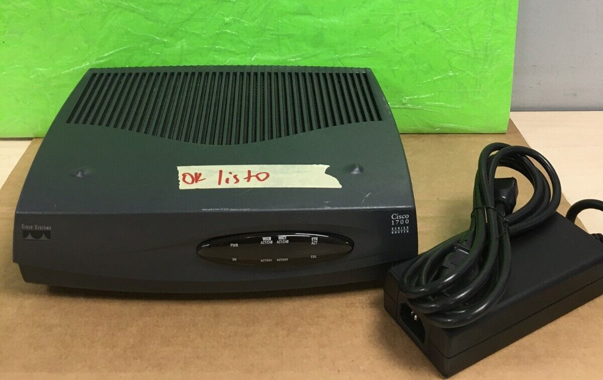 CISCO 1721 3-Port 10/100 Wired Router W/T1 DSU/CSU & ORIGINAL AC-ADAPTER(TESTED)