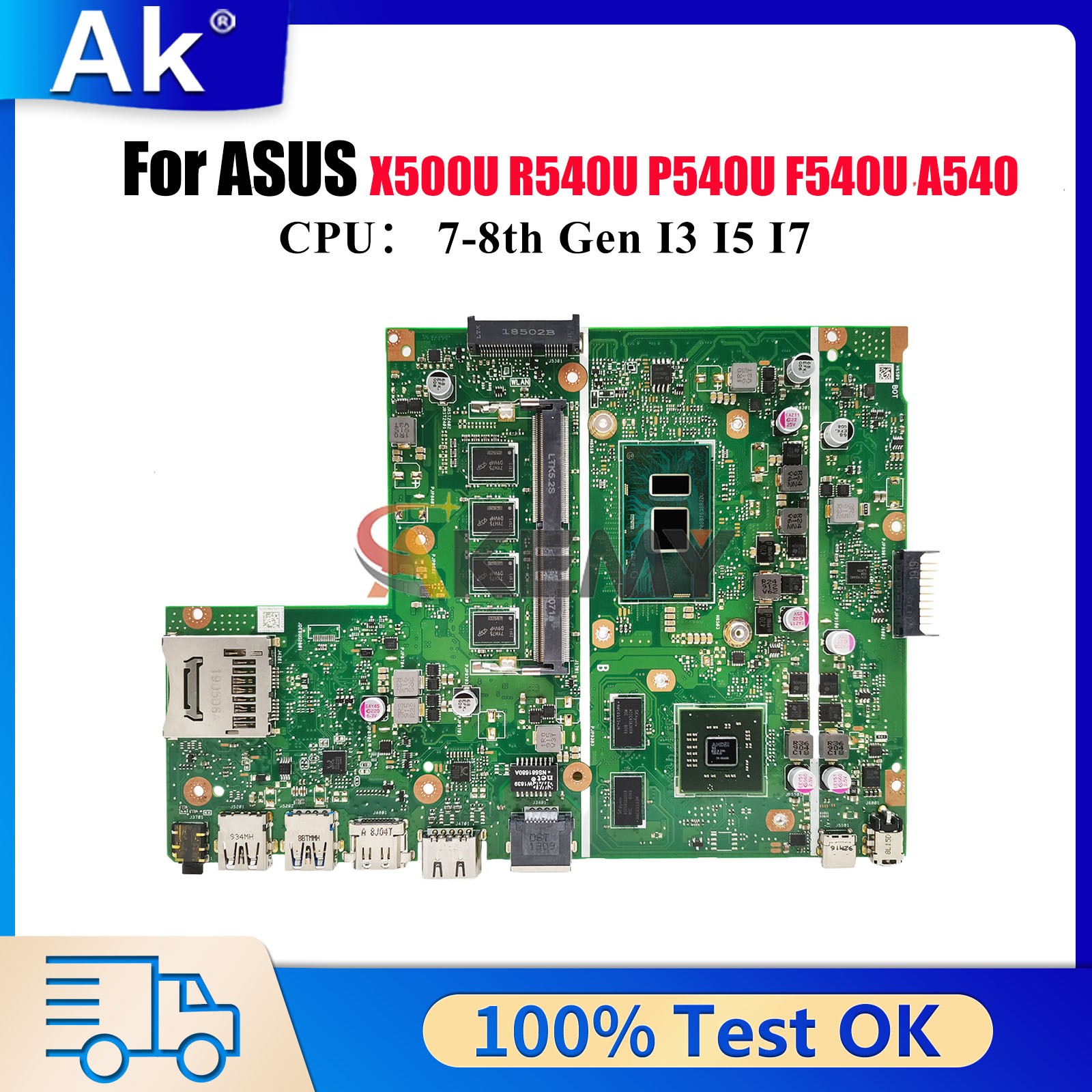 X540UPR Motherboard For ASUS A540U K540U P540U R540U F540U Mainboard W/CPU
