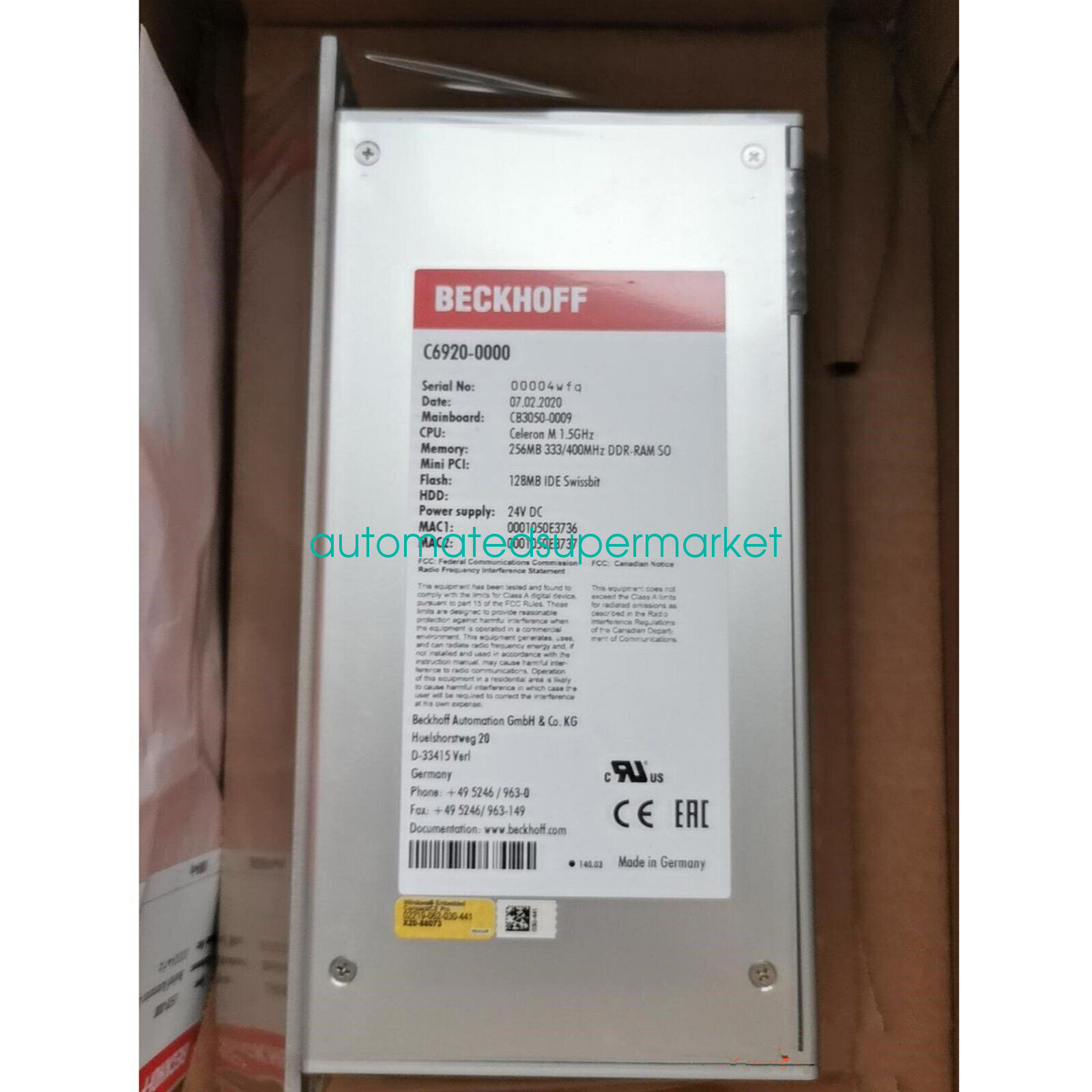 1PC New Beckhoff C6920-0000 PLC Moudule Shipping by DHL/FedEX
