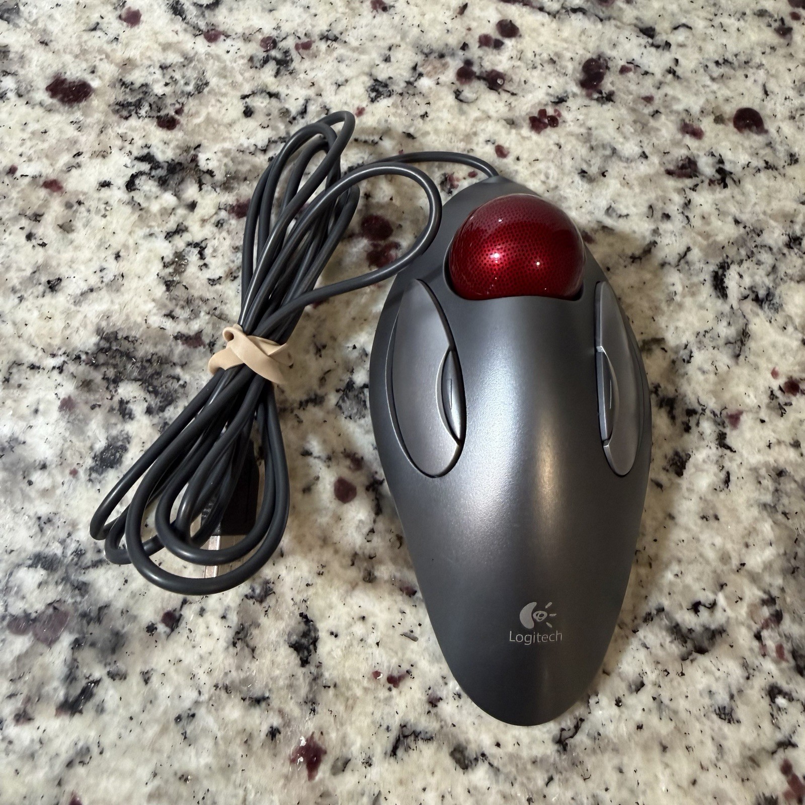 Logitech T-BC21 Trackman Trackball USB Mouse Marble Ball 810-000767 - WORKS