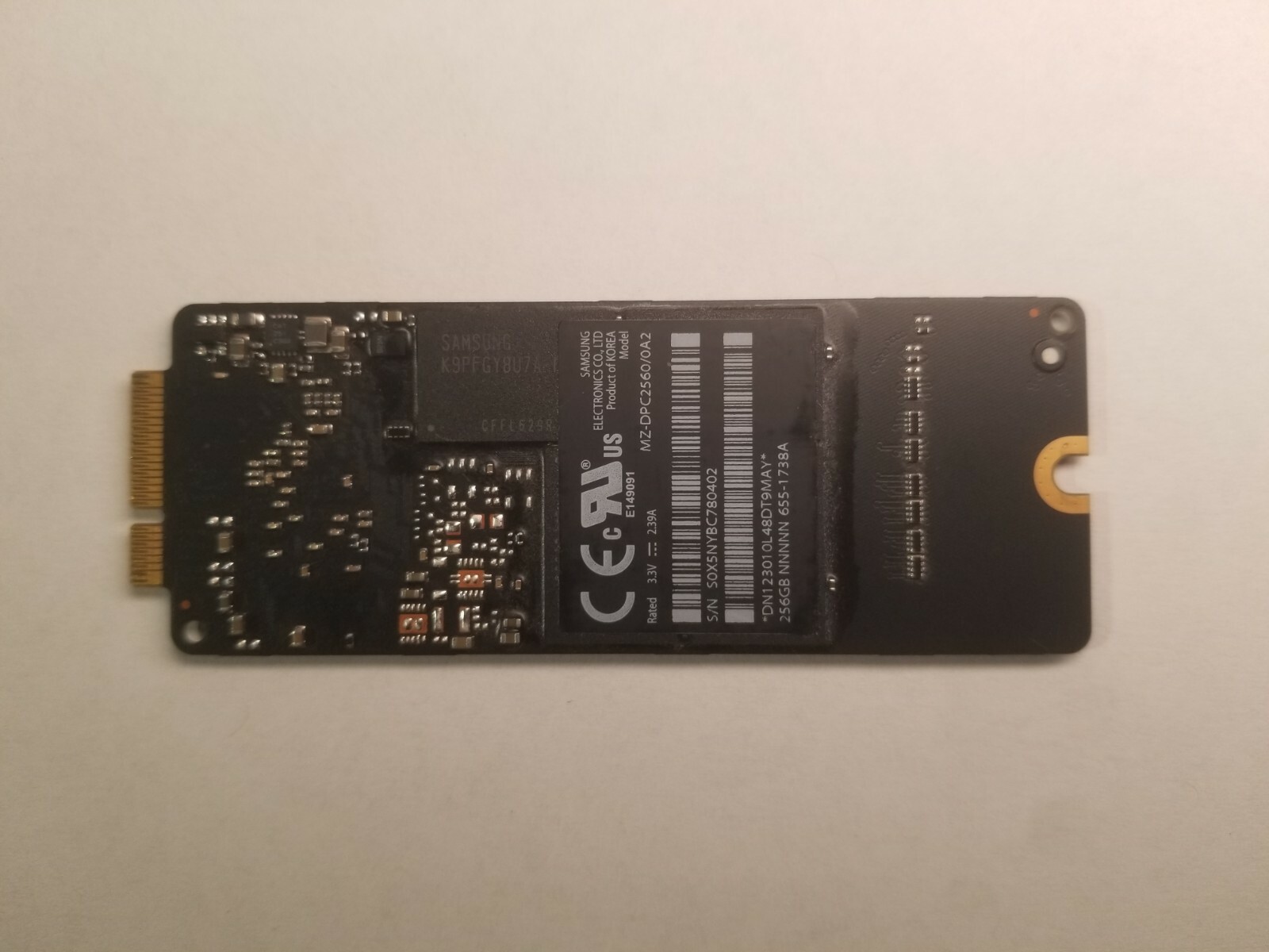 Genuine OEM Apple MacBook Pro Samsung 256GB SSD MZ-DPC2560/0A2 