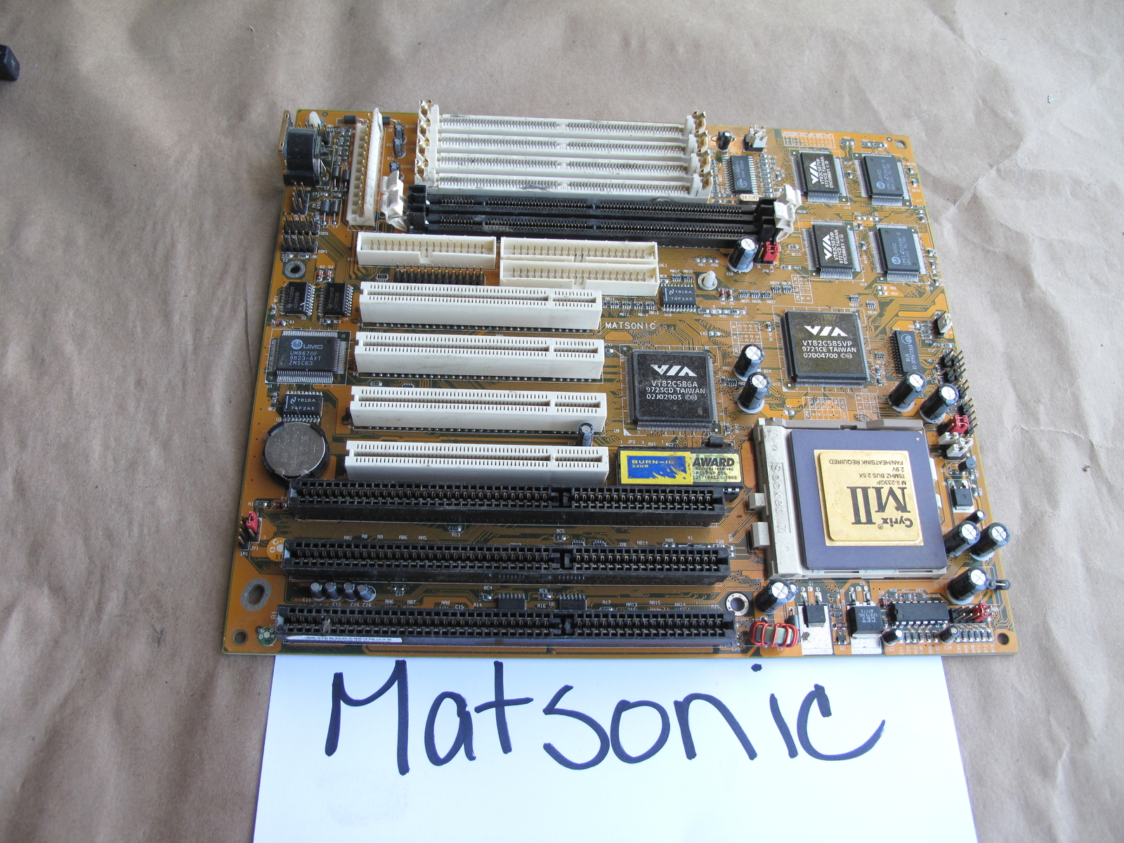 MATSONIC M5A89 MOTHERBOARD WITH CYRIX MII CPU