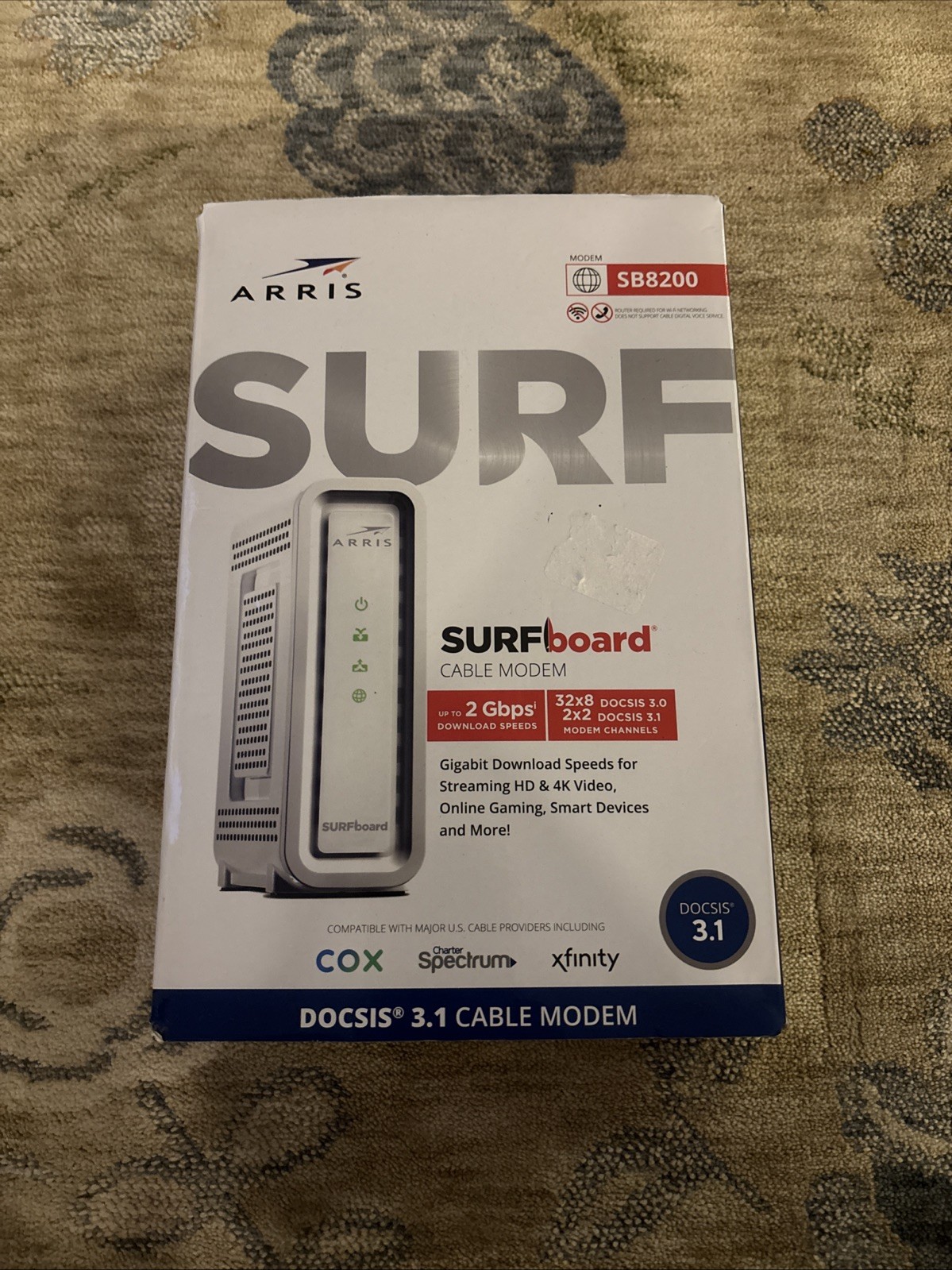 Arris Surf board SB8200 DOCSIS 3.1 Cable Modem FOR PARTS / UNTESTED-no PowerCord