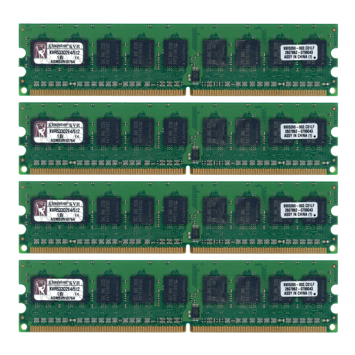 SERVER 2GB RAM KIT (4x512MB) KINGSTON KVR533D2E4/512 DDR2 533MHz UNBUFFERED ECC