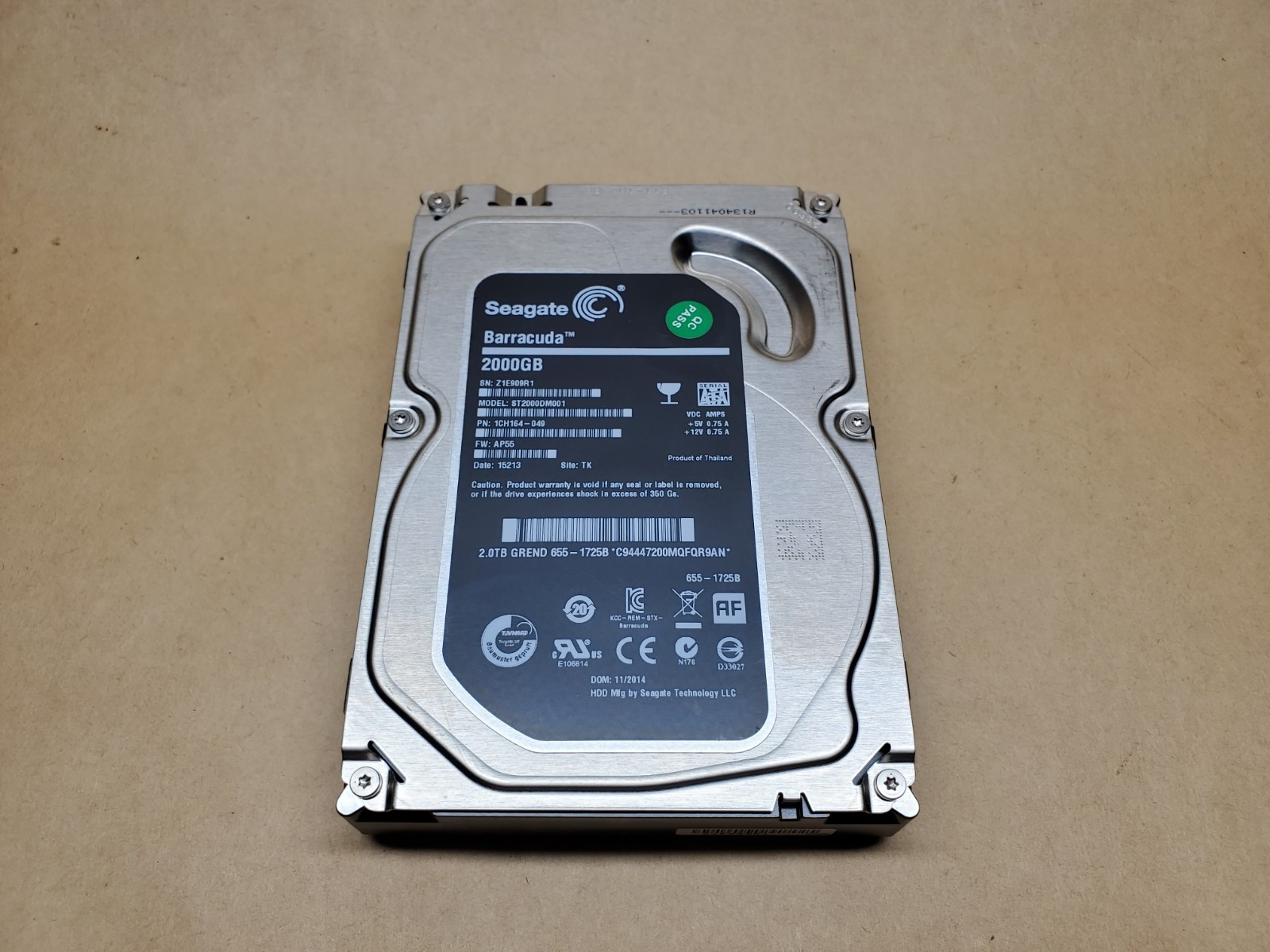 2000GB Seagate Barracuda ST2000DM001 SATA 3.5" HDD | Tested
