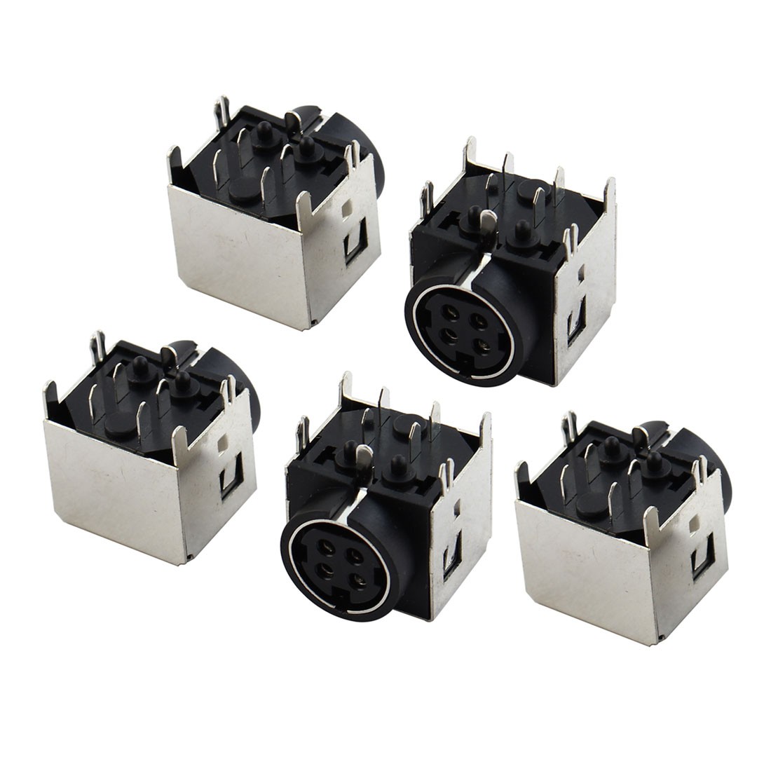 5 Pcs PCB Mount DC Female 4 Pin Mini DIN Power Jacks for Gateway M350 M675
