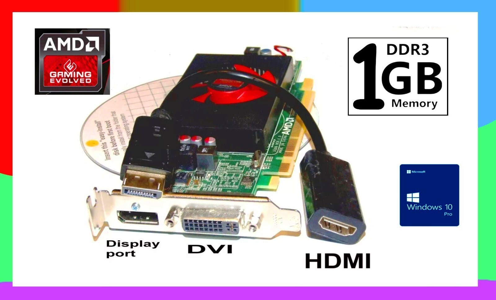 RETRO Win XP OVERCLOCKABLE 1GB HDMI PCI-E Video Card. HDMI  DP or DVI. 1GB GDDR5