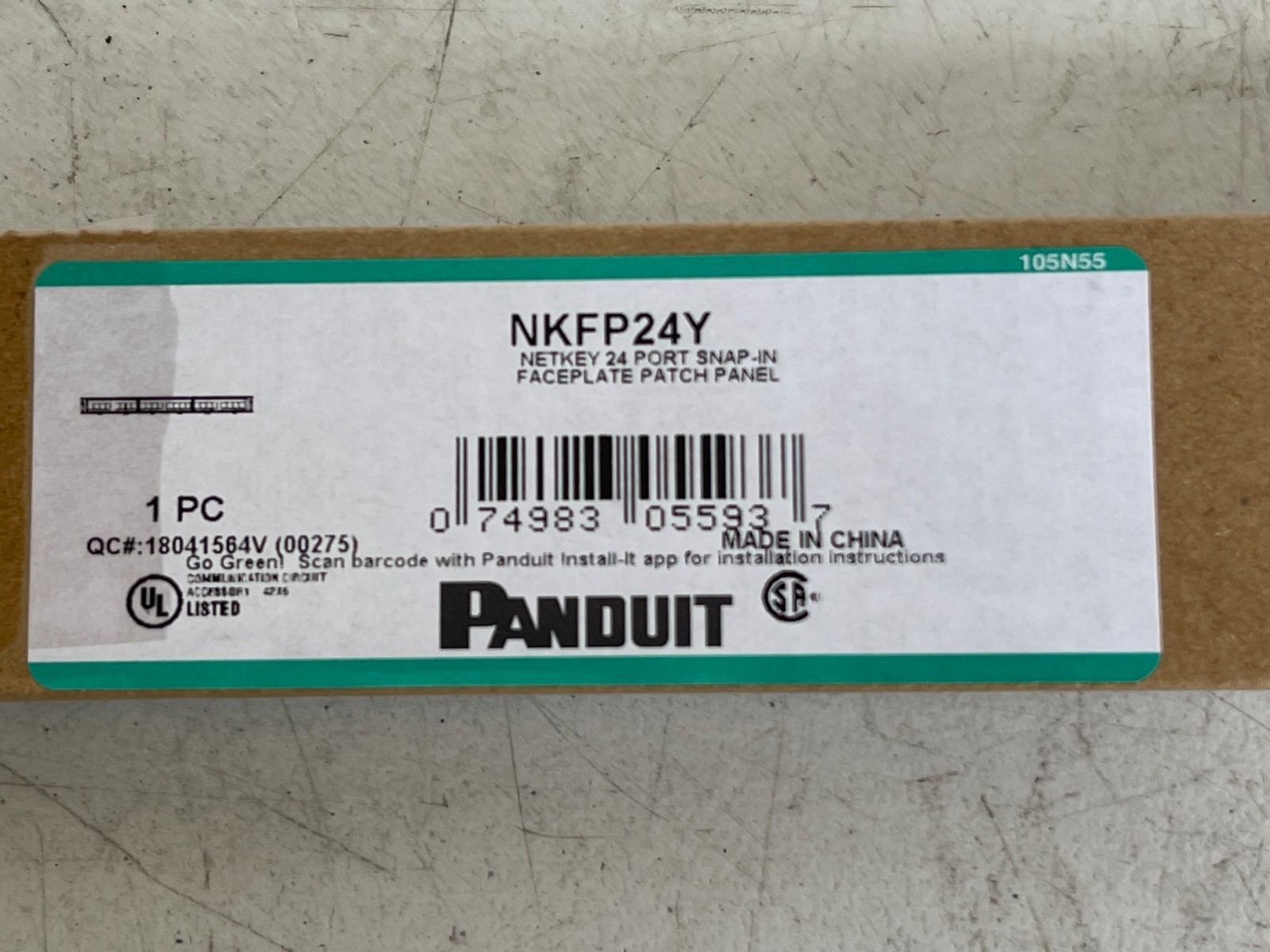 Panduit NKFP24Y NetKey 24-Port Snap-In Faceplate Patch Panel New