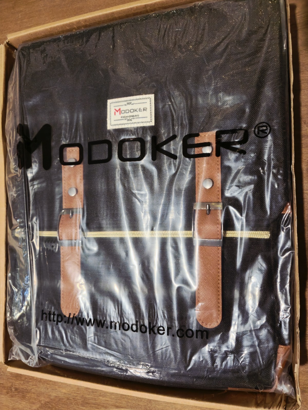 Modoker Vintage 15 inch Laptop Backpack with USB Charging - Black
