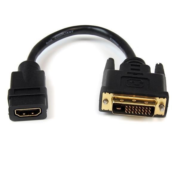 StarTech.com HDDVIFM8IN HDMI TO DVI-D ADAPTER - F/M 8in to Video Cable Adapt ~E~