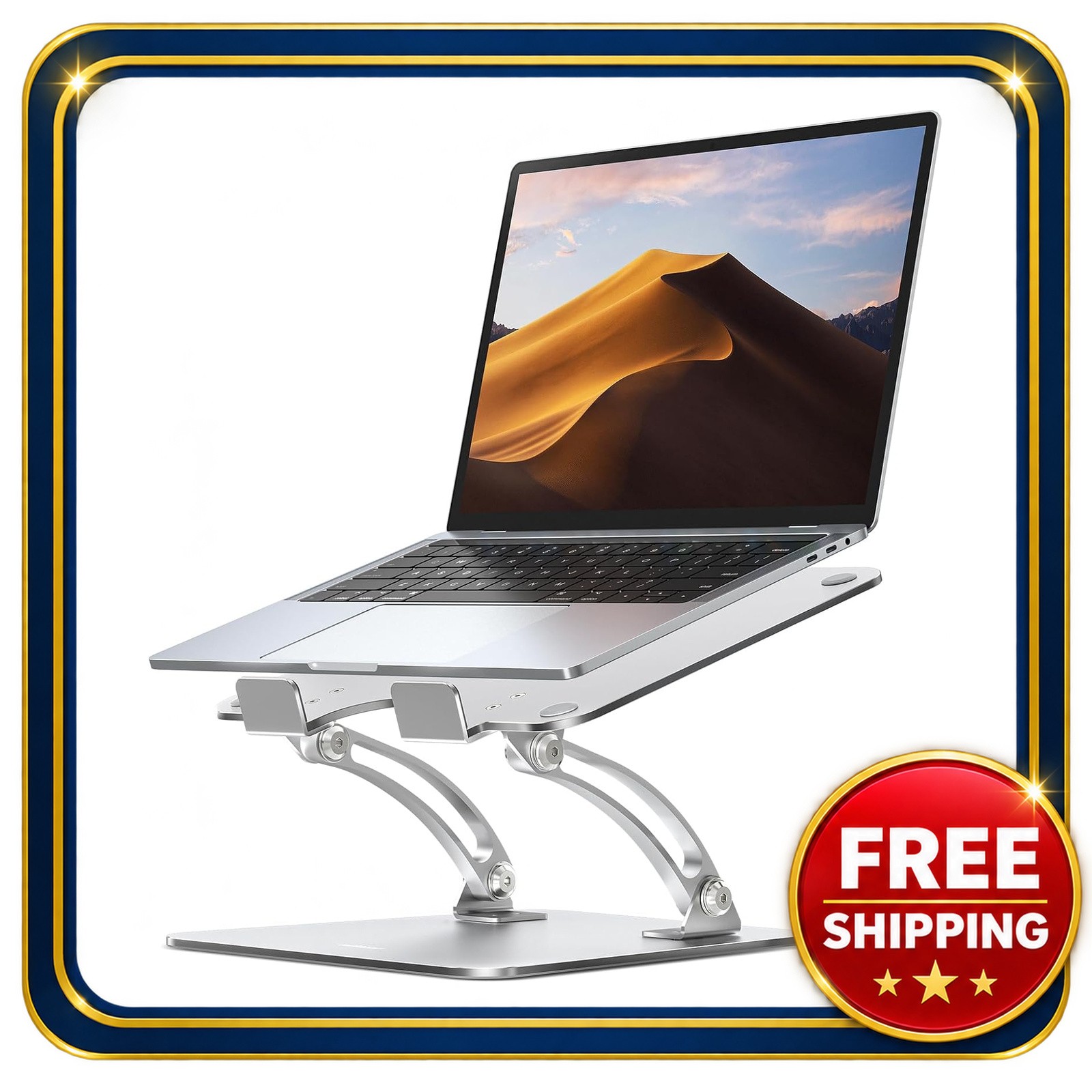 Laptop Stand Adjustable Dual-Rod Support for 10-16 Inch Devices