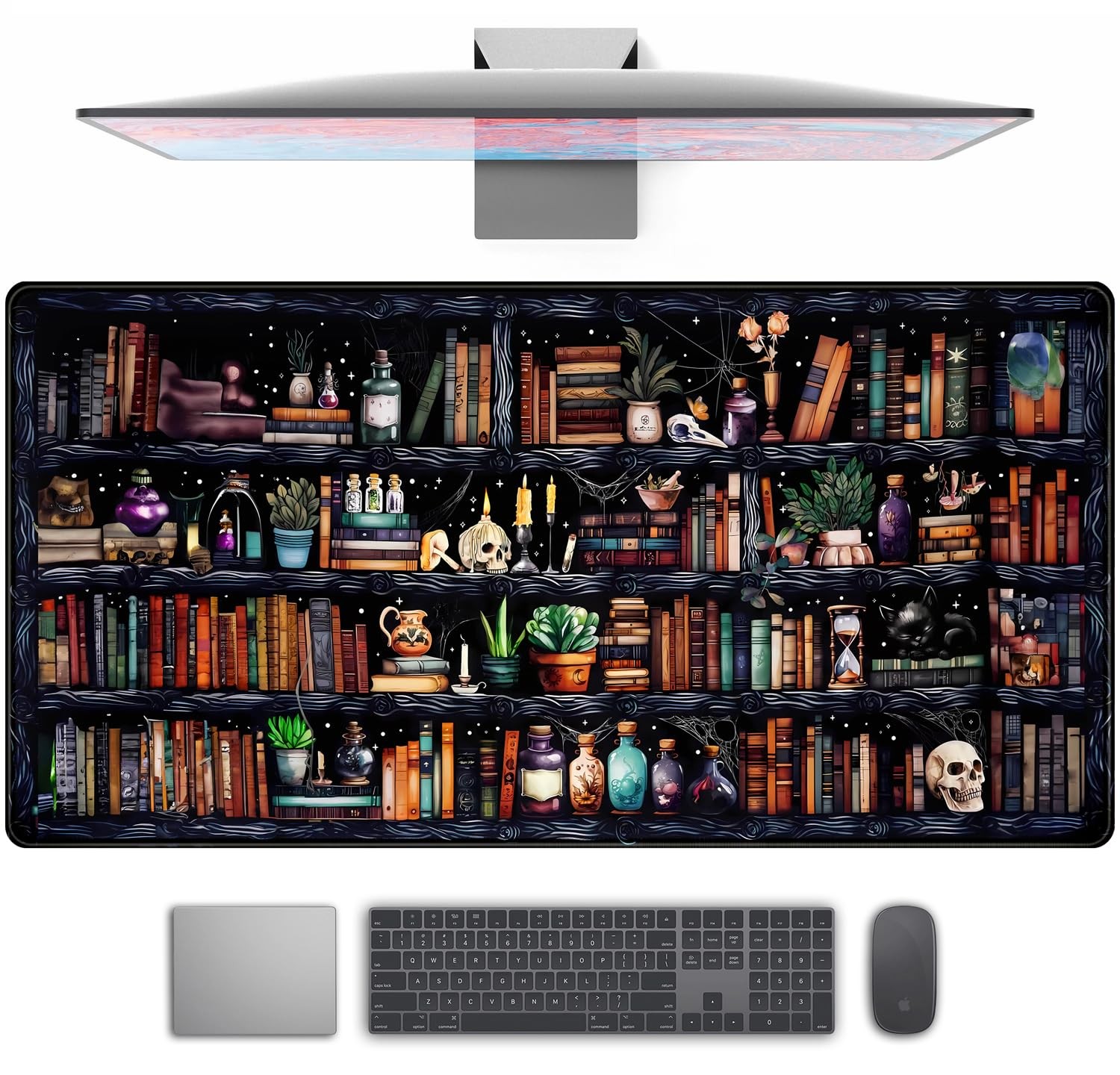 Desk Mat Forest Library Book Mouse Pad Big Desk Pad XXL Extended Gaming Large...