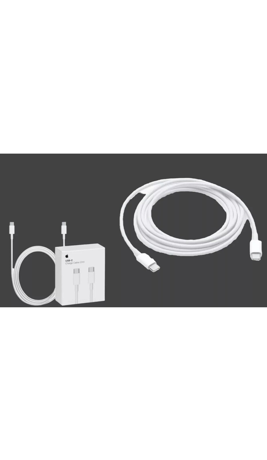 Genuine Apple USB-C Charge Cable (2m) MLL82AM/A Model A1739 - Original