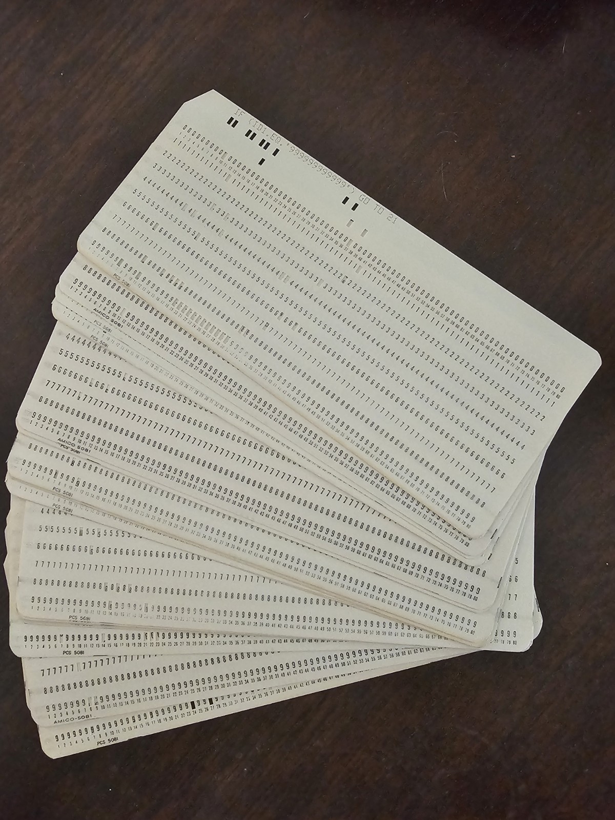 Lot 10 Vintage IBM FORTRAN Computer Data Punch Cards Used