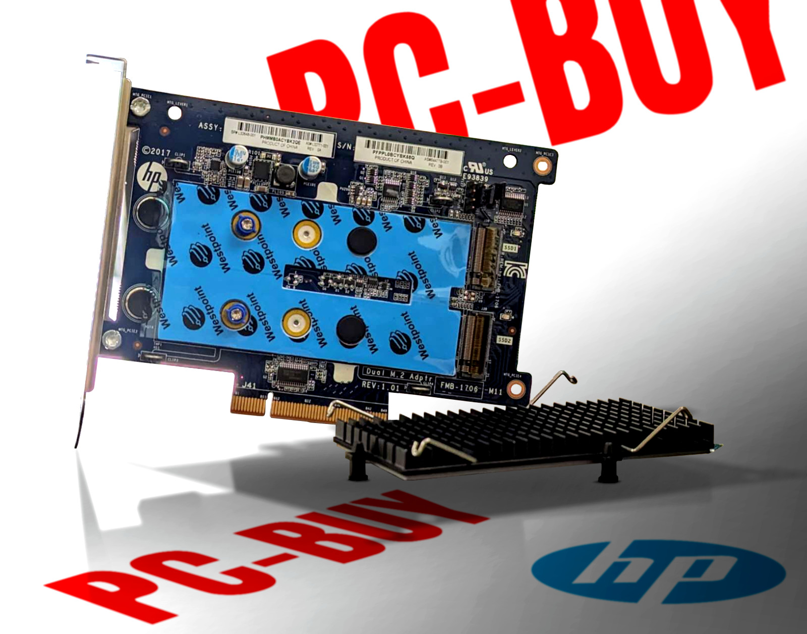 2x M.2 NVMe PCIe Adapter Card | PCIe x8 | Dual M.2 Slots 22110/2280/2260/2242