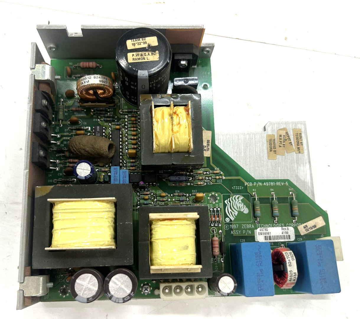 ZEBRA TECHNOLOGIES INTERNAL POWER SUPPLY CIRCUIT BOARD 49780 REV 8