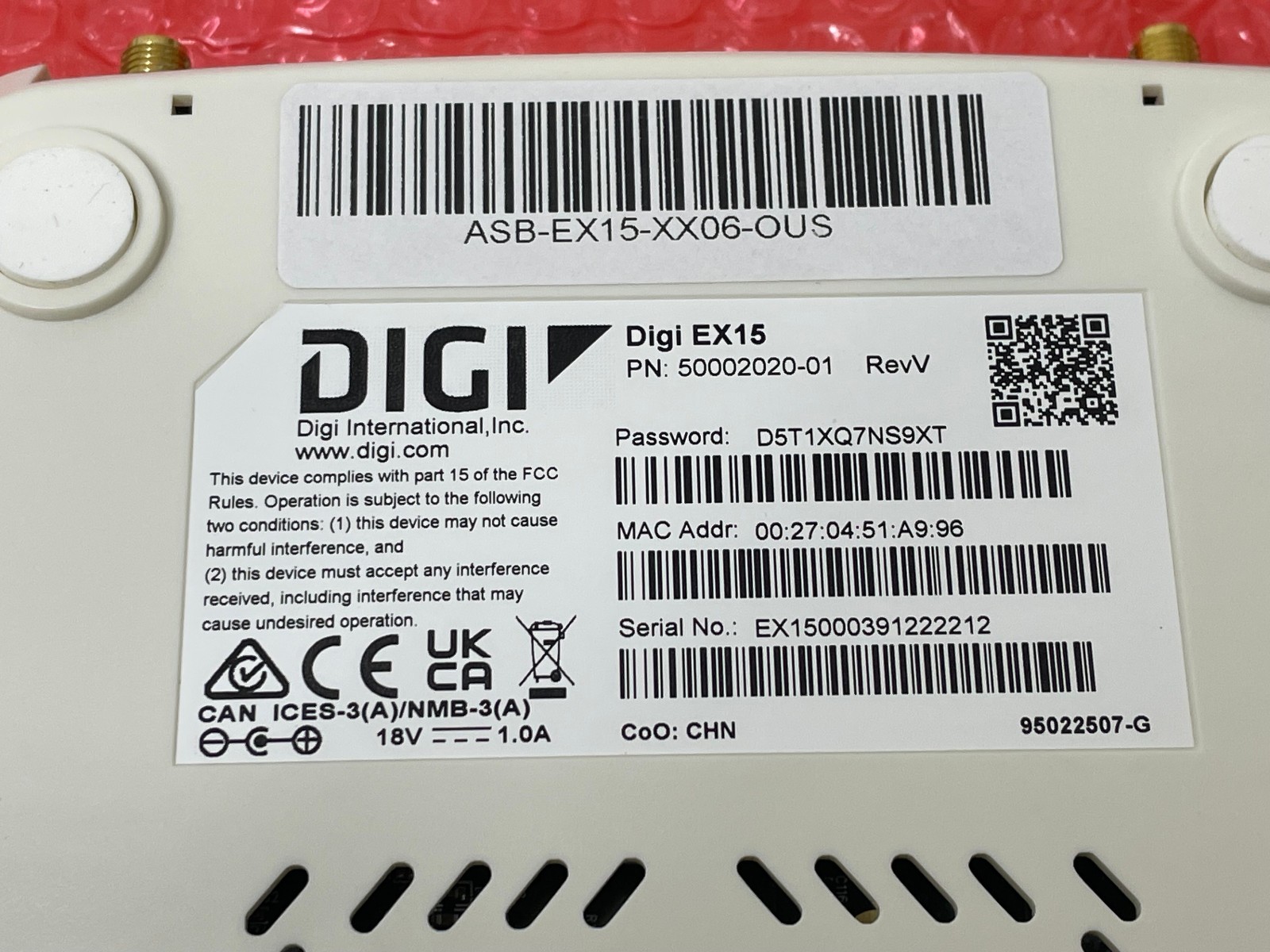 Digi EX15 Model 1002CM06 Cellular Modem Router Ethernet G1N