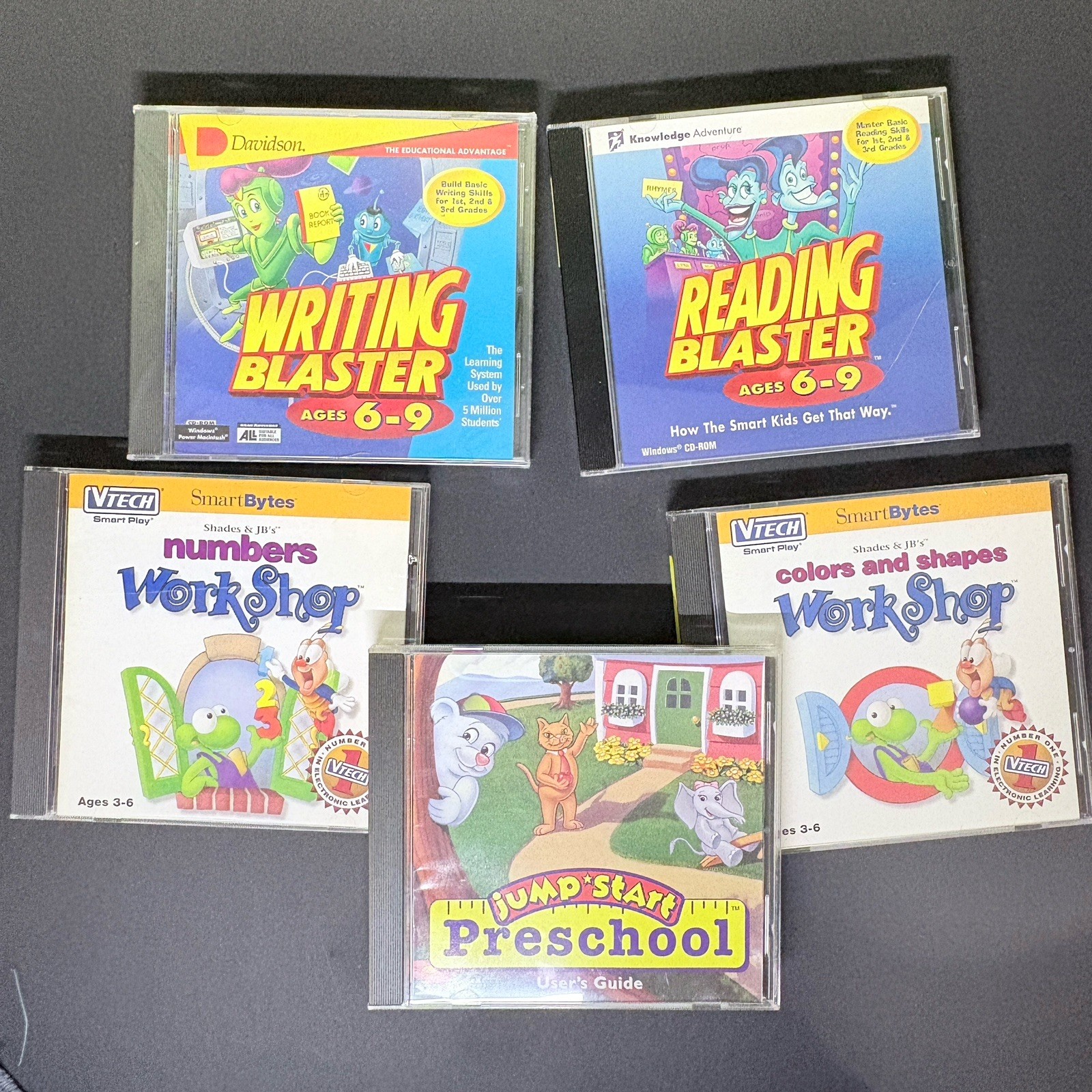 Homeschool PC CD-ROM Lot JumpStart Preschool Reading Blaster VTech 1 Sealed