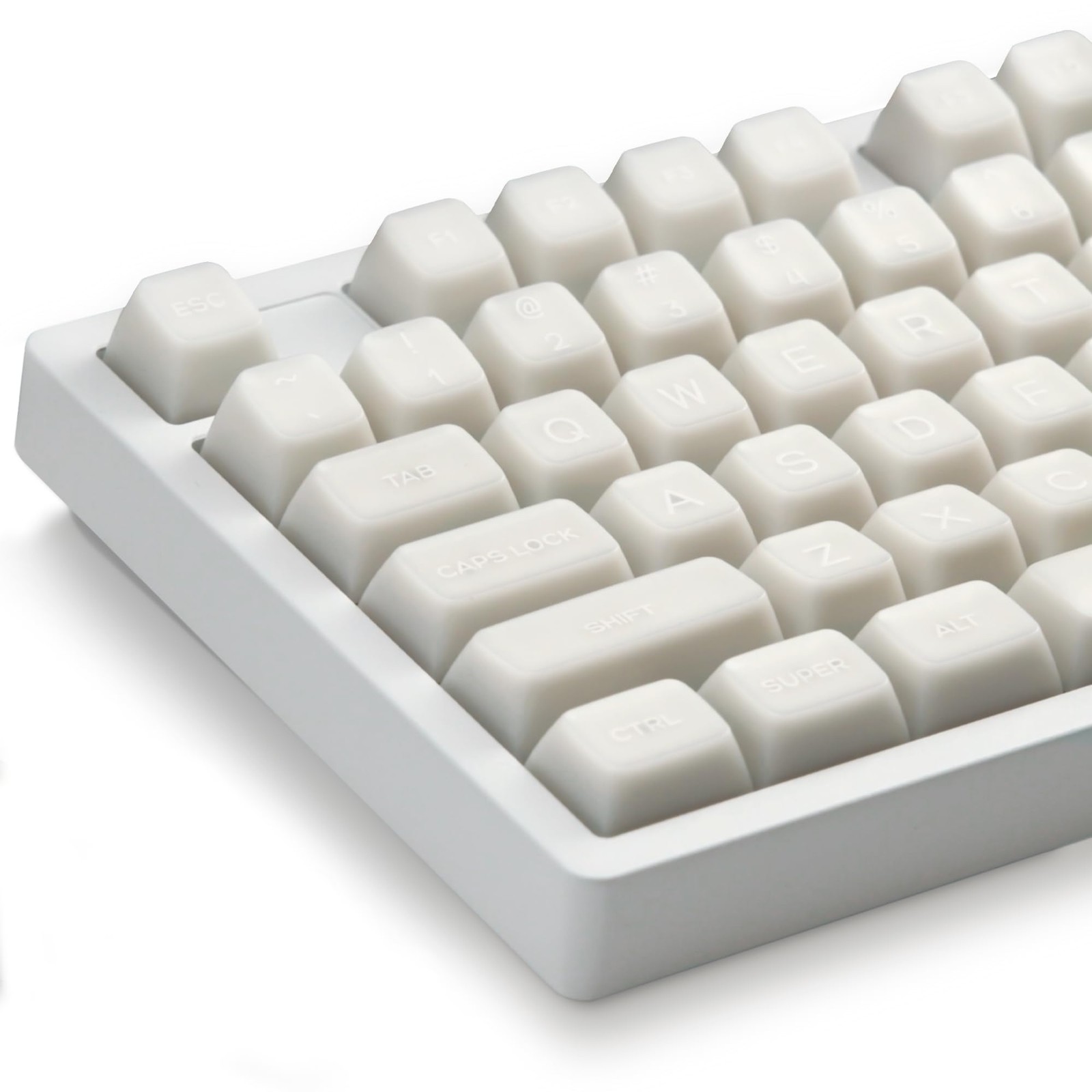 XVX White Jade Keycaps, Double Shot PBT Keyboard Key caps 132 Keys MDA Profil...