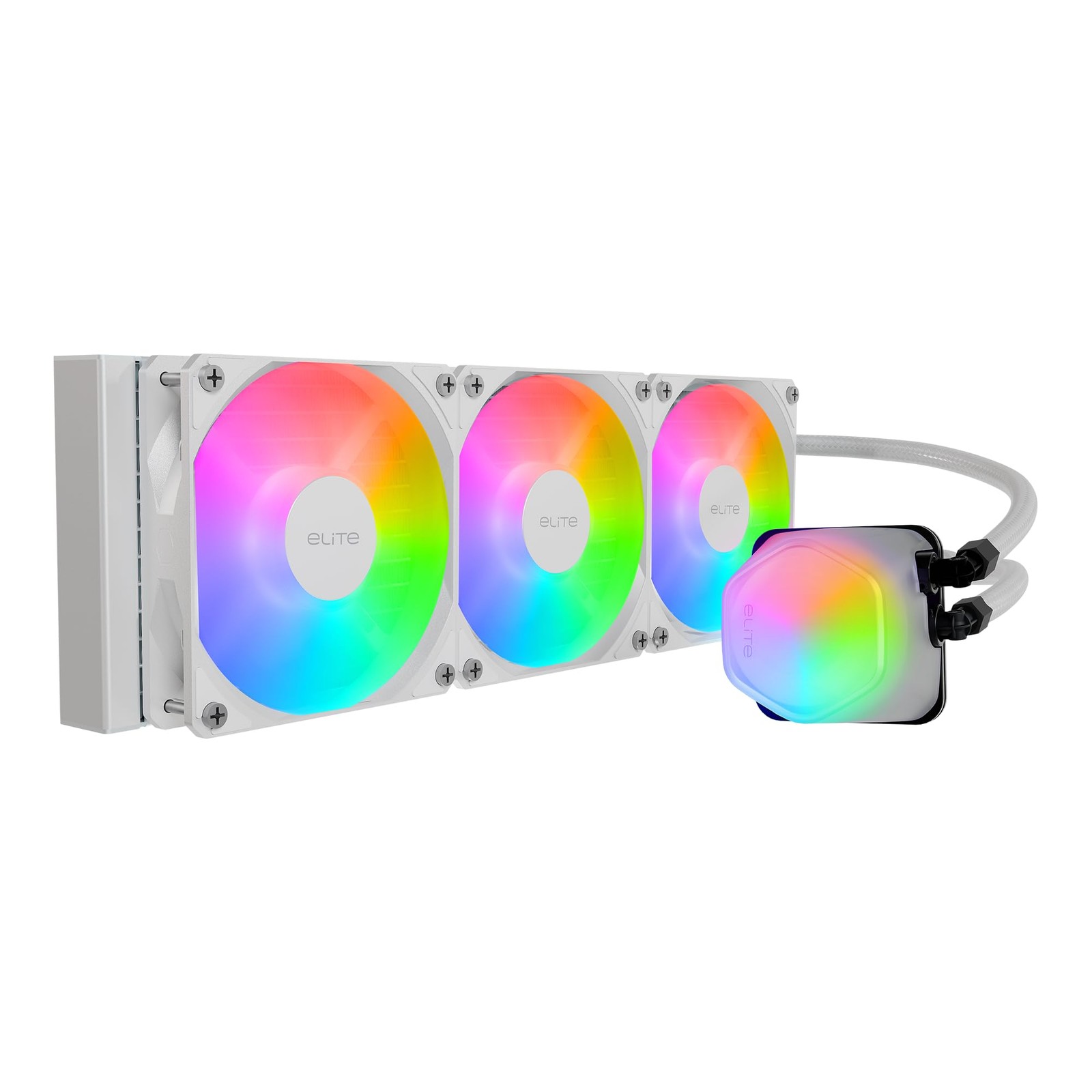 Cooler Master Elite Liquid 360 AIO Liquid CPU Cooler ARGB White