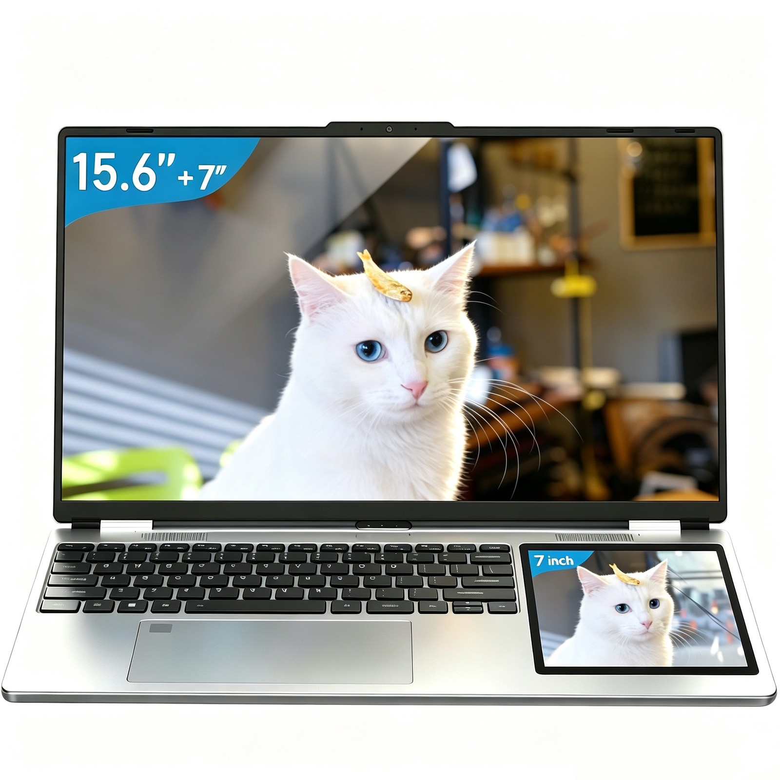 15.6" Main 7" Touch Secondary Notebook 2.9GHz Processor 16GB RAM 2TB SSD Win 11