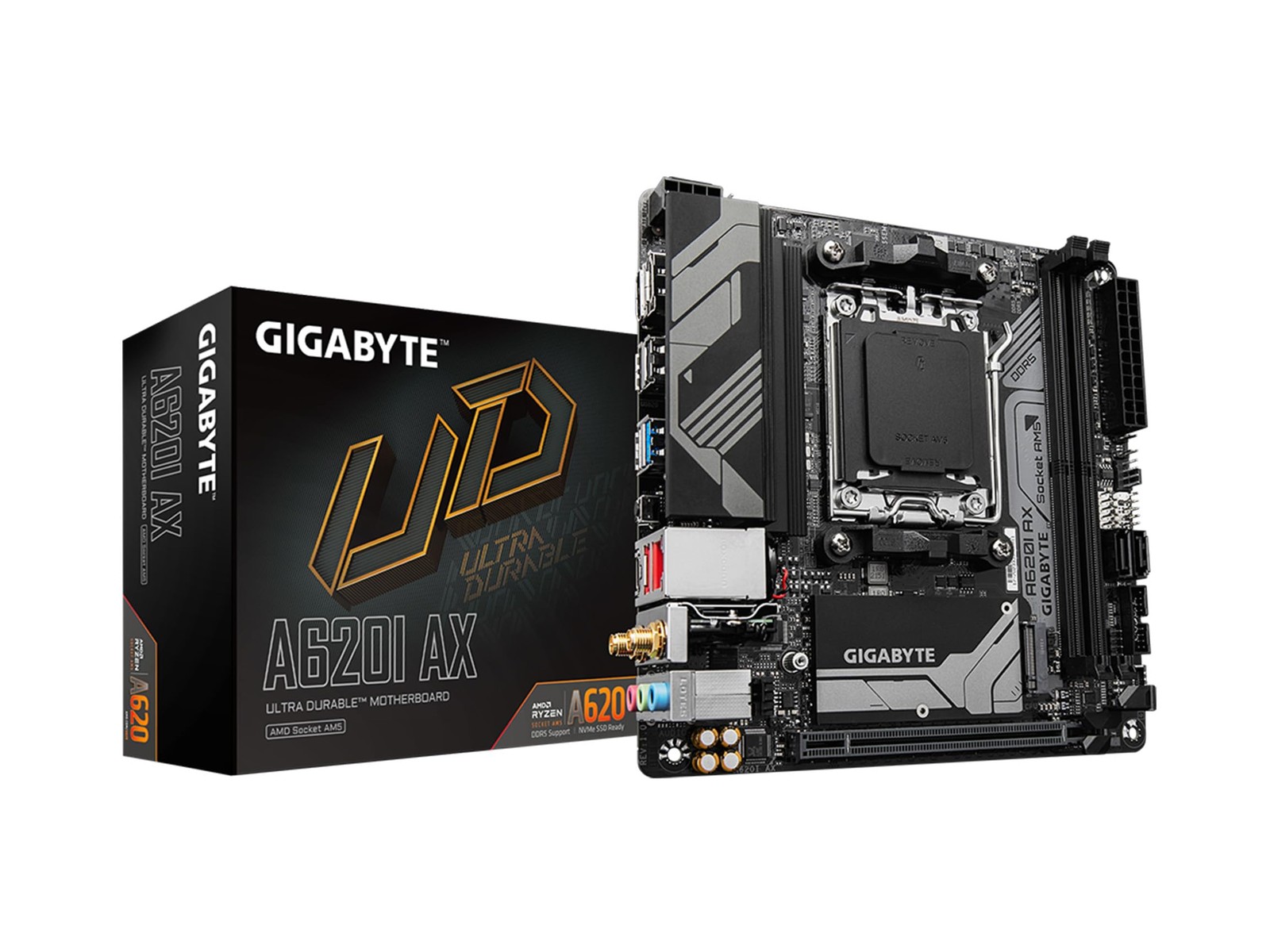 GIGABYTE A620I AX AM5 Motherboard DDR5 WiFi 6E Ryzen 7000 RGB Fusion