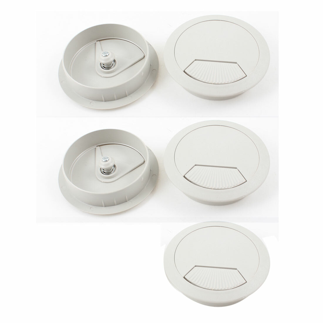 5 Pcs Home Office Desk Table Computer 60mm Dia.Cable Cord Grommet Hole Gray