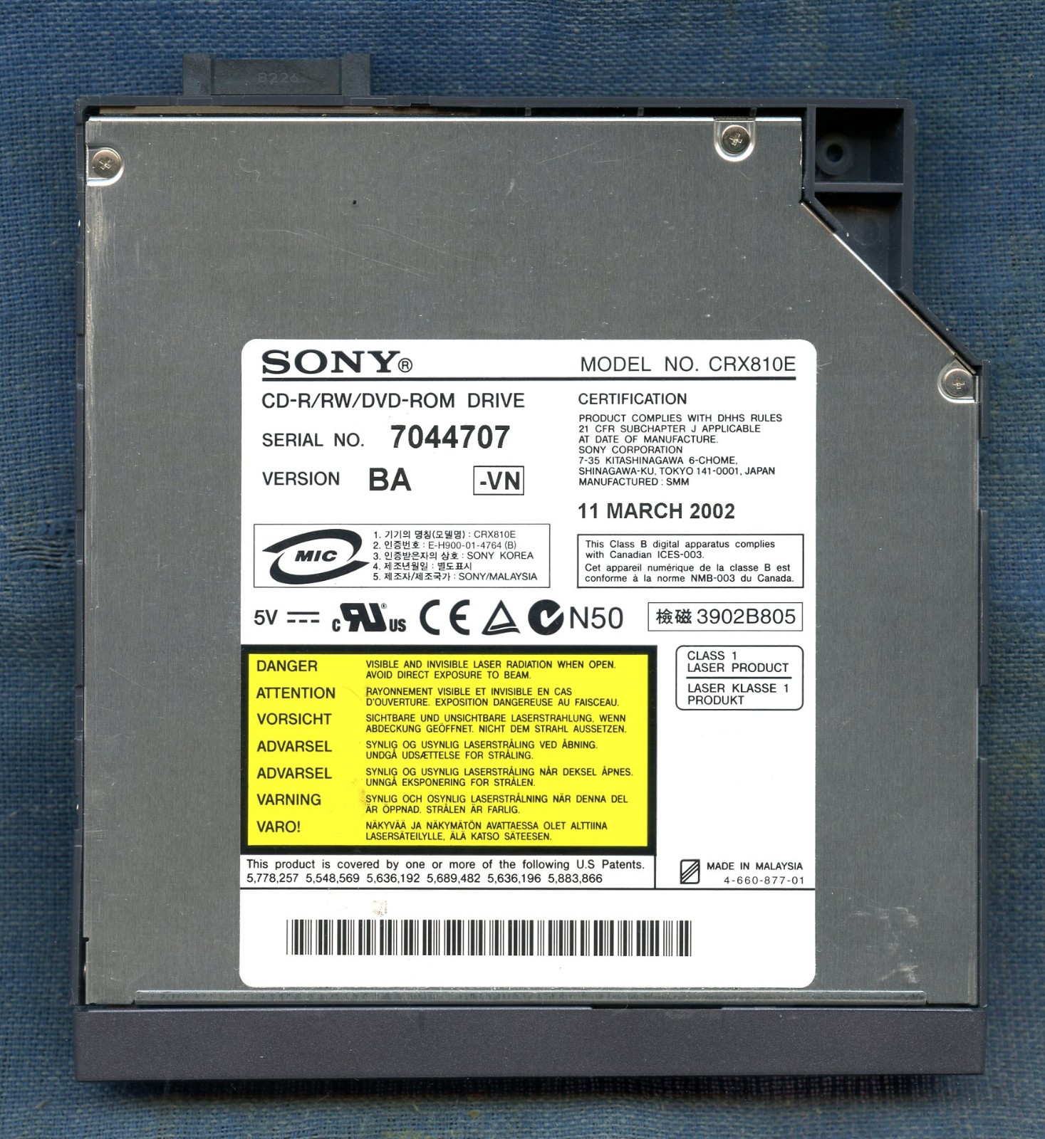 Sony CD_R/RW/DVD Drive