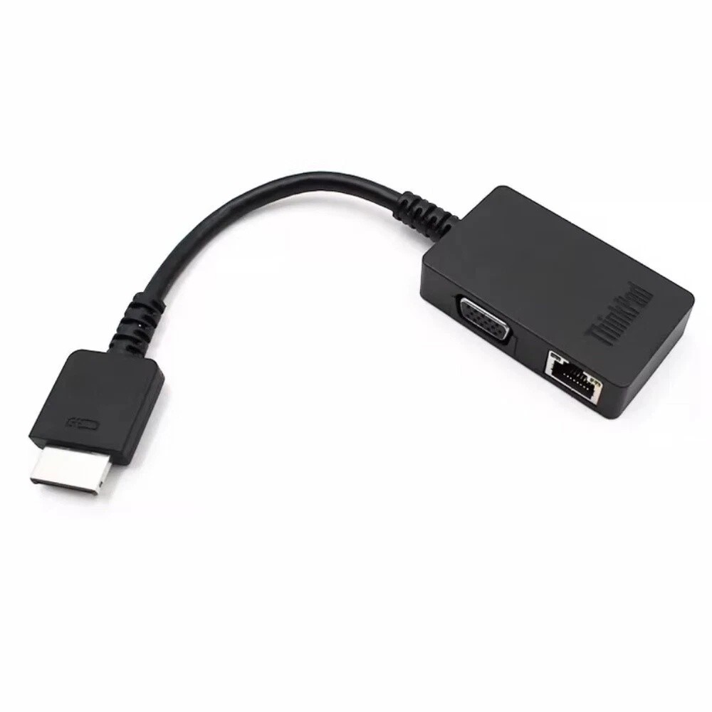 Original Lenovo ThinkPad OneLink+ to VGA/RJ45 Adapter Cable (4X90J31060) - Black