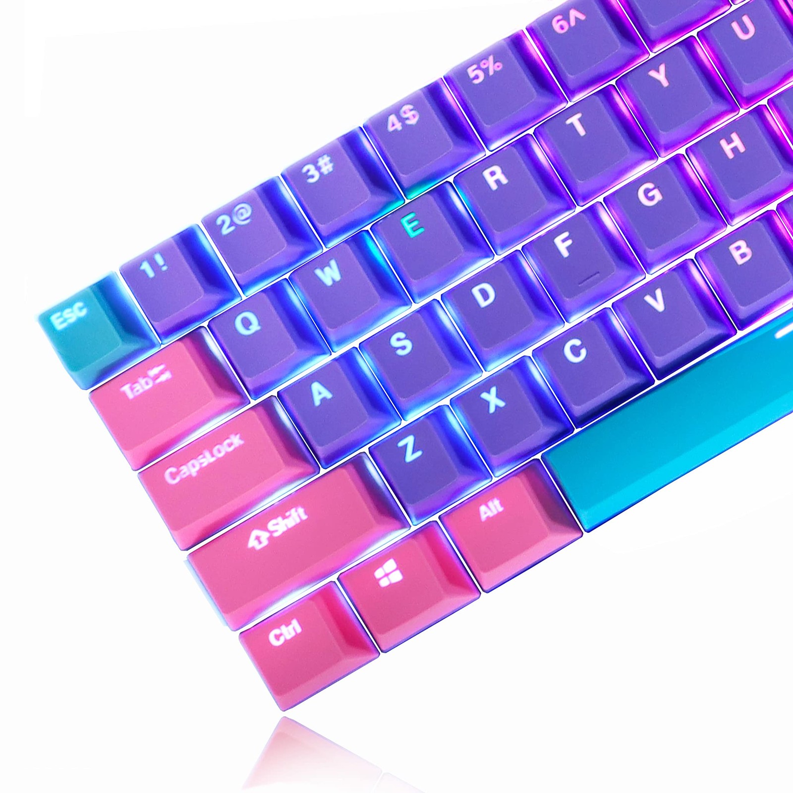 Backlit Keycaps 60 Percent 87/104 PBT Key Caps Set for 60% Mechanical Gaming ...