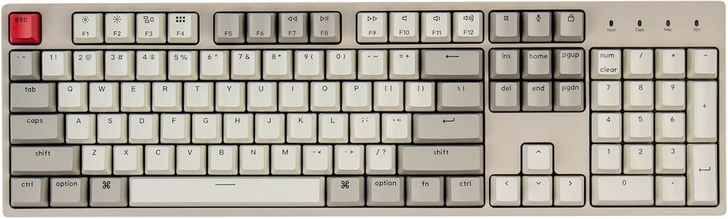 C2 Mechanical Keyboard - 104 Keys, Brown Switch, Retro Keycaps, Ergonomic Design
