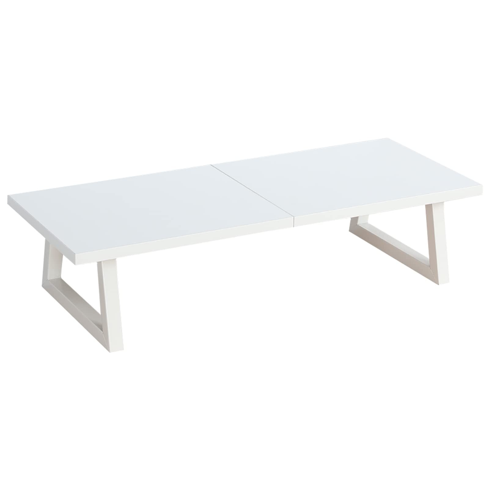 TEAMIX 24 inch Monitor Riser for Desk, Wood & Steel 24 inch, White
