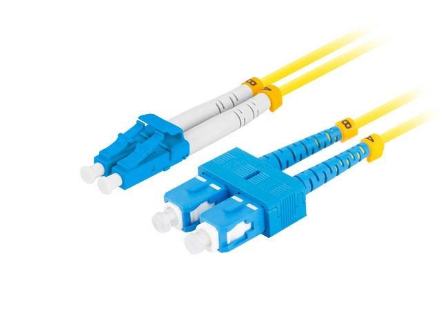 Patchcord światłowodowy Lanberg SM SC/UPC-LC/UPC DUPLEX 3.0mm LSZH G657A1 5m żół