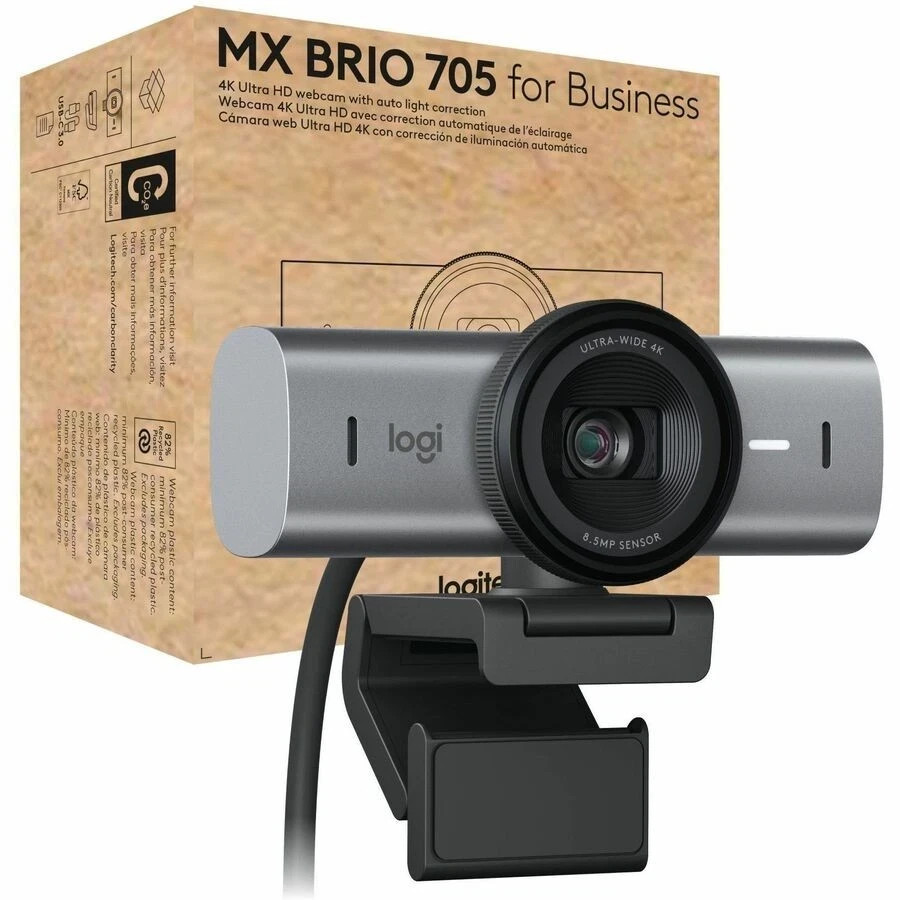 Logitech MX Brio 705 for Business 4K Webcam w/Auto Light Correction 960-001529