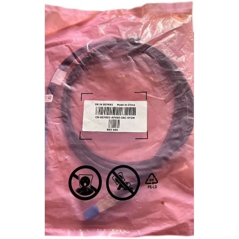 New Dell PowerVault MD1400 Mini-SAS HD External  Cable 12GBs 0GYK61 GYK61 2m 2ft