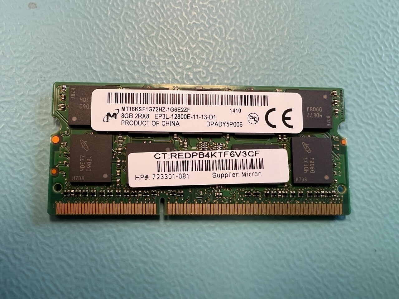 LOT OF 5 Micron/HP 8GB 723301-081 Memory RAM