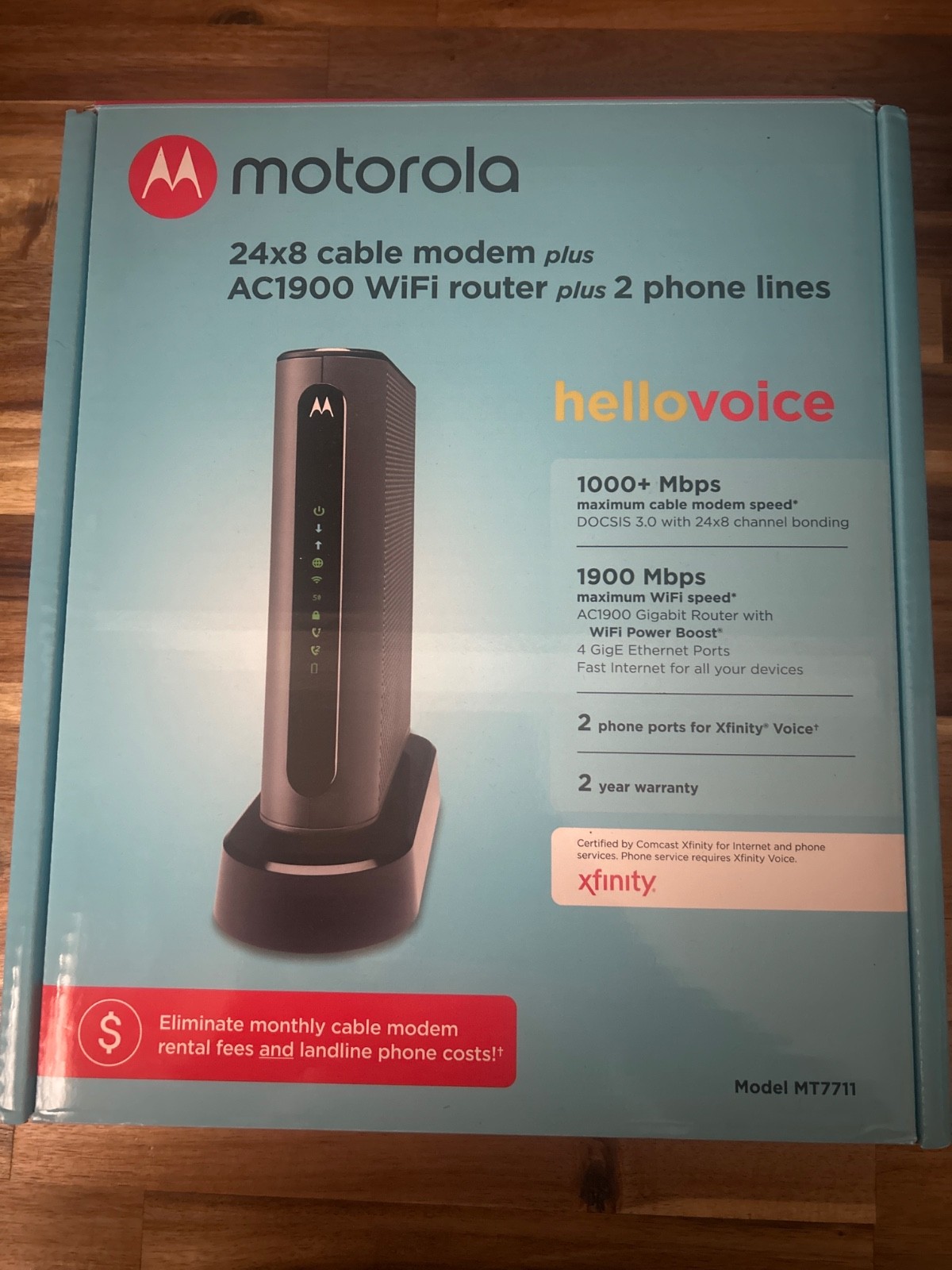 Motorola AC1900 Wifi Router 24x8 Cable Modem Xfinity COX Spectrum Comcast
